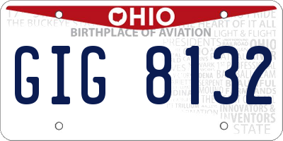 OH license plate GIG8132
