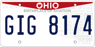 OH license plate GIG8174