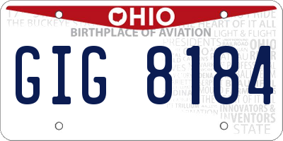 OH license plate GIG8184