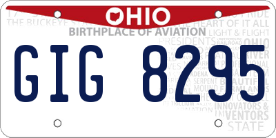 OH license plate GIG8295