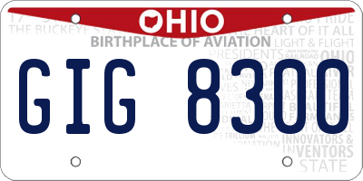 OH license plate GIG8300