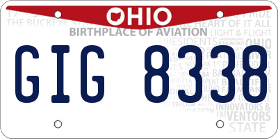 OH license plate GIG8338