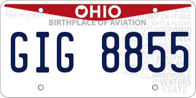 OH license plate GIG8855