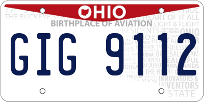 OH license plate GIG9112