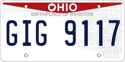 OH license plate GIG9117