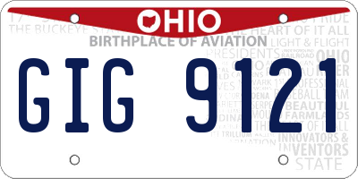 OH license plate GIG9121