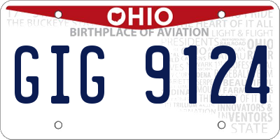 OH license plate GIG9124