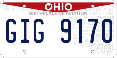 OH license plate GIG9170