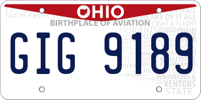OH license plate GIG9189