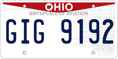 OH license plate GIG9192