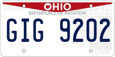 OH license plate GIG9202