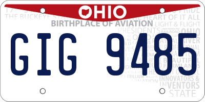 OH license plate GIG9485