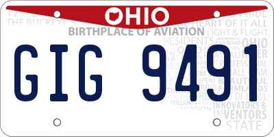 OH license plate GIG9491