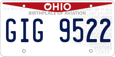 OH license plate GIG9522
