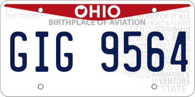 OH license plate GIG9564