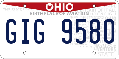 OH license plate GIG9580