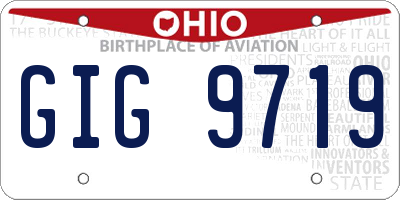 OH license plate GIG9719