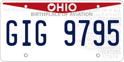 OH license plate GIG9795