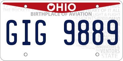 OH license plate GIG9889