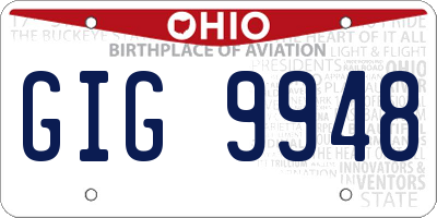 OH license plate GIG9948