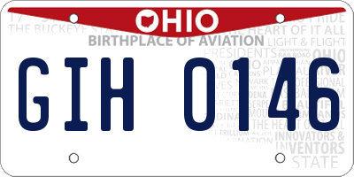 OH license plate GIH0146