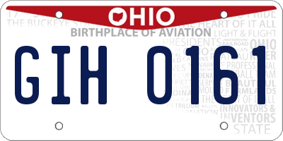OH license plate GIH0161