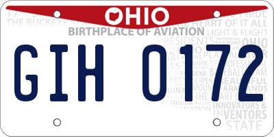 OH license plate GIH0172