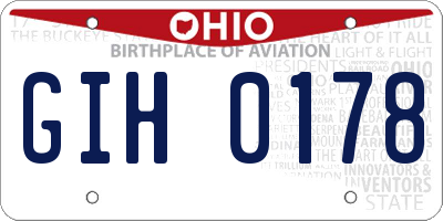 OH license plate GIH0178