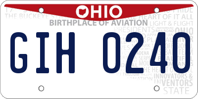 OH license plate GIH0240