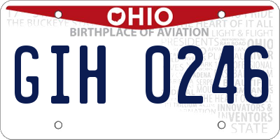 OH license plate GIH0246
