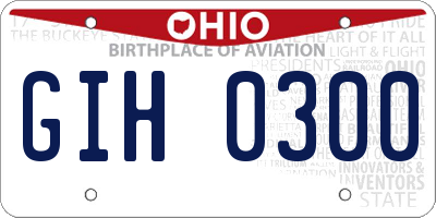 OH license plate GIH0300