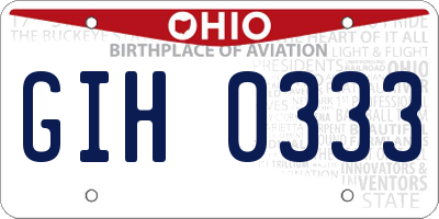 OH license plate GIH0333