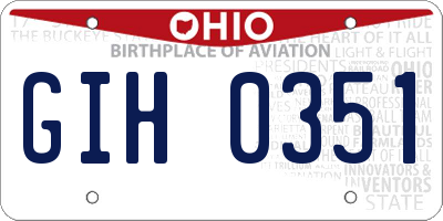OH license plate GIH0351