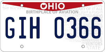 OH license plate GIH0366