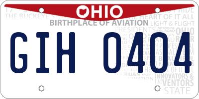 OH license plate GIH0404