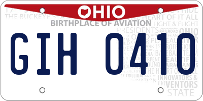 OH license plate GIH0410