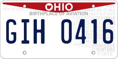 OH license plate GIH0416