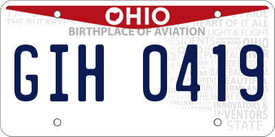 OH license plate GIH0419
