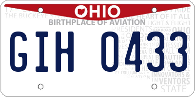 OH license plate GIH0433