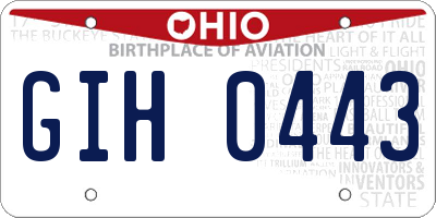 OH license plate GIH0443