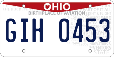 OH license plate GIH0453