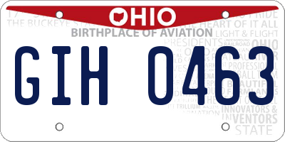 OH license plate GIH0463