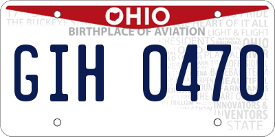 OH license plate GIH0470