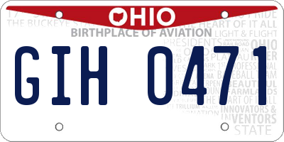OH license plate GIH0471