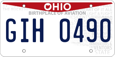 OH license plate GIH0490