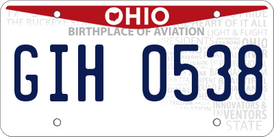 OH license plate GIH0538