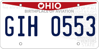 OH license plate GIH0553