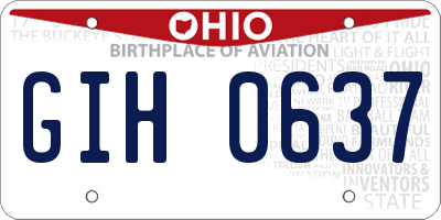 OH license plate GIH0637
