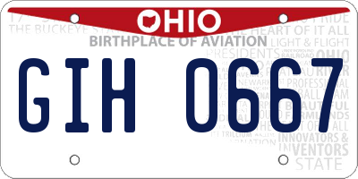OH license plate GIH0667