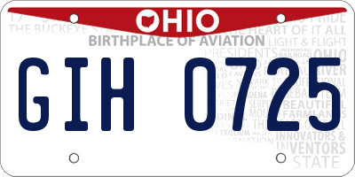 OH license plate GIH0725